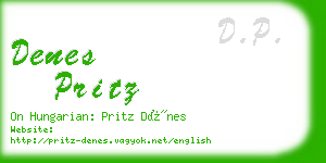 denes pritz business card